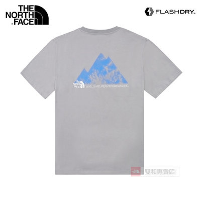 -滿3000免運-[雙和專賣店] The North Face 男 吸濕排汗登山印花短袖T恤/7WF5/灰