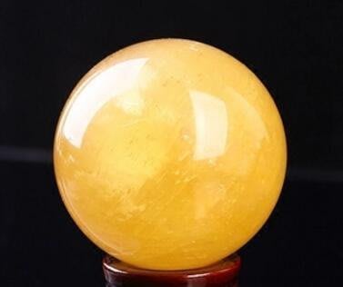 正品冰洲石黃水晶球擺件黃水晶球擺件招財轉運開運招財禮品 1291b