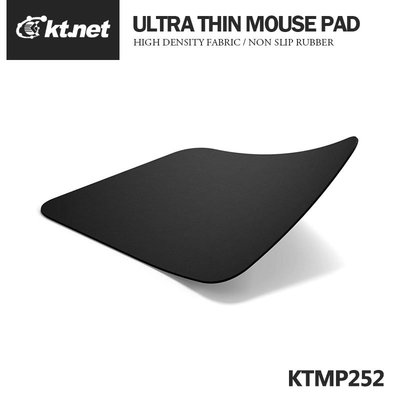 黑精靈超薄光學滑鼠墊 超輕薄 高密度面料 防滑橡膠 滑鼠相容性100% 可水洗 不變形 摺疊好收納 KTMP252