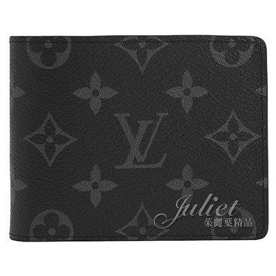 【茱麗葉精品】全新精品 Louis Vuitton LV M62294 Slender 經典花紋雙折短夾.黑 現貨