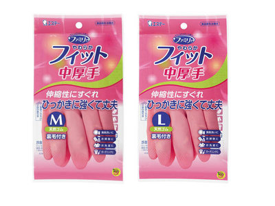 【JPGO】日本進口 ST 雞仔牌 家事手套 洗碗橡膠手套~中厚手 粉色 M號#223 L號#230