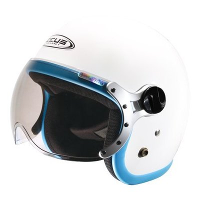 瑞獅 ZEUS ZS-383A 白藍色 W造型飛行鏡片 超輕量 內襯全可拆 復古帽 安全帽 機車安全帽