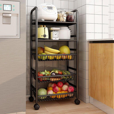 廚房置物架落地多層小多功能蔬菜收納儲物微波爐烤箱置物架子
