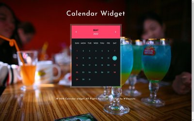 Calendar Widget 響應式網頁模板、HTML5+CSS3、網頁設計  #04094