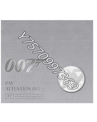 2020年英國5鎊紀念幣，007系列第2枚，Pay Attention 007 紀念品 收藏品 外國紙幣【錢幣收藏】225