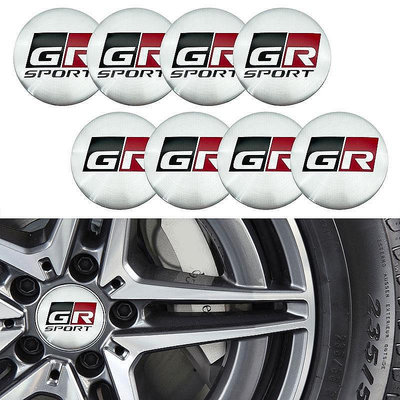 4pcs GR Sport 徽標汽車輪中心貼紙輪轂蓋貼花自動標誌徽章套  用於豐田 TRD Sport CHR RAV