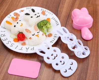 ☆╮布咕咕╭☆兔寶寶DIY飯團料理模具套裝 diy壽司米飯壓模卡通便當烘焙工具