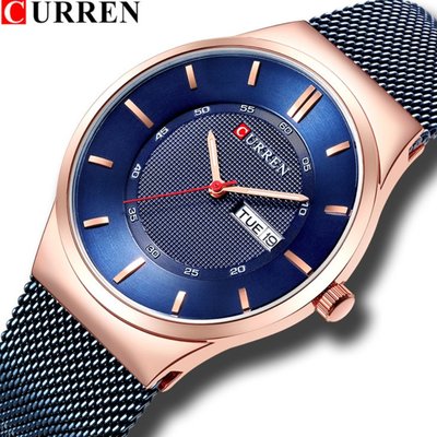 【潮鞋基地】CURREN/卡瑞恩新款男士手錶男錶星期日歷商務休閒腕錶時尚表8311