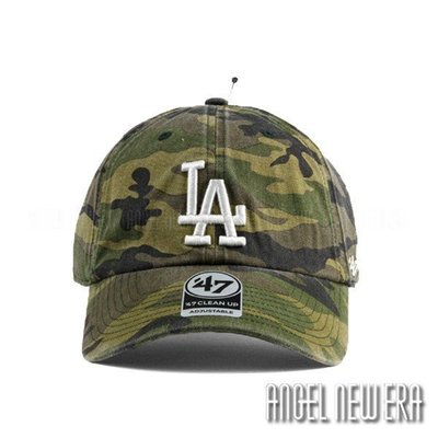現貨熱銷-【47 brand】MLB LA 洛杉磯 道奇 綠迷彩 老帽 軟版 可調 穿搭 鴨舌帽【ANGEL NEW E