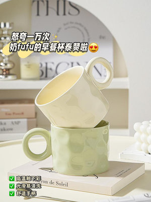 陶瓷早餐杯高顏值燕麥杯酸奶杯大容量馬克杯水杯家用杯牛奶-水水時尚