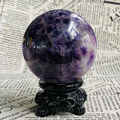 DB21天然紫水晶球擺夢幻紫色水晶居家飾品，原石打磨，隨手一 水晶 原石 把件【玲瓏軒】