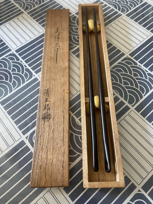 木村清五郎制赤銅精銅火箸，日本名家，年代物，長28cm，品相