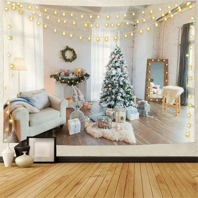 聖誕樹掛毯牆飾壁飾 INS北歐網紅掛布  多種可選壁毯 酒吧餐廳客廳臥室背景佈 聖誕圖案裝飾