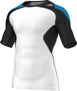 ADIDAS愛迪達 男 短袖排汗衣 緊身衣 合身版  TF COOL 系列 白藍黑 D82528