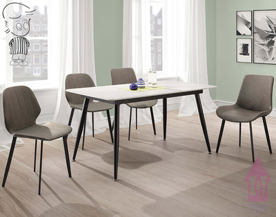 【X+Y】艾克斯居家生活館         現代餐桌椅系列-特爾 4.6尺岩板餐桌.不含餐椅.金屬鐵管加工腳架.摩登家具