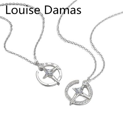5siss韓代飾品韓國代購Louise Damas新款星星項鍊女S925純銀正韓星月鎖骨鍊吊墜