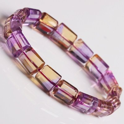 特價現貨 稀有級-玻利維亞紫黃晶手鏈女 玻璃體紫水晶手串黃水晶~特價
