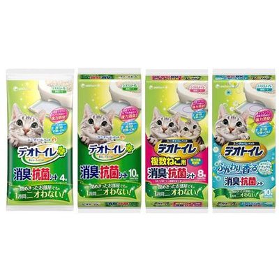 日本 UNICHARM 嬌聯 一週間抗菌消臭吸尿墊 4片10片 天然香氛10片 多貓用8片 尿片 貓砂墊『WANG』