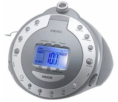 無投影,美國名牌 HoMedics SS-6000 多功能 鬧鐘 ,倒數 定時 收音機 鬧鐘,CD/AM/FM,近全新