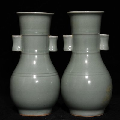 龍泉窯貫耳瓶，高17.2cm直徑8.5cm，編號4 瓷器 古瓷 古瓷器