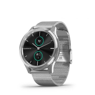 GARMIN vivomove luxe 指針智慧腕錶(米蘭式編織錶帶)