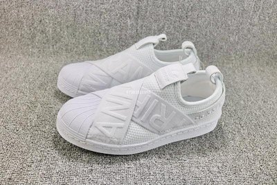 Adidas Superstar Slipon 全白 百搭 綁帶 網面透氣 貝殼頭 滑板鞋 男女鞋 CQ2381