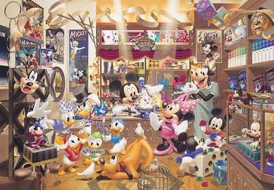 W1000-259 迷你1000片日本進口拼圖 迪士尼 米奇米妮 唐老鴨 布魯托 魔術玩具店