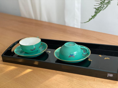 日本香蘭社 綠色蝴蝶咖啡杯 全新未使用