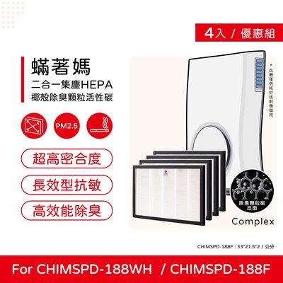 四入免運 升級顆粒活性碳 蟎著媽 副廠濾網 適 3M Slimax CHIMSPD-188WH CHIMSPD-188F