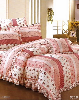 標準雙人床罩組五尺六件式純精梳棉-甜美小公主-台灣製 Homian 賀眠寢飾
