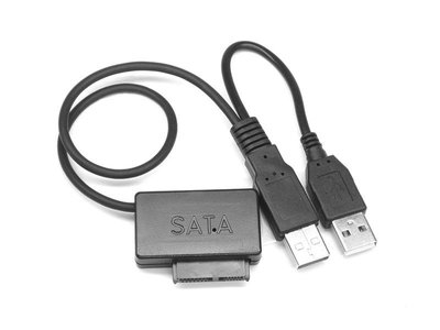 USB TO Slimline SATA (7+ 6Pin) 轉接線 筆電光碟機 to USB CDROM