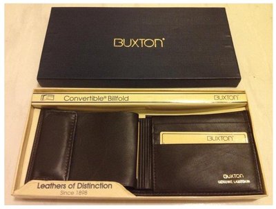 Buxton USA Convertible Billfold 小羊皮 短皮夾 短夾 22 x 8 cm 全新正版