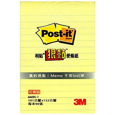 {阿治嬤}3M Post-it 橫格便條紙( 660S-1) 橫條紋抄筆記更方便