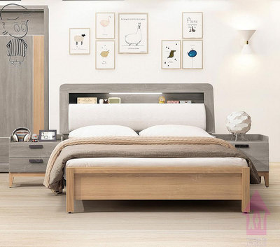 【X+Y時尚精品傢俱】現代雙人床組系列-天路 5.4尺淺芋色雙人床頭箱.不含床架及床頭櫃.另有加大.木心板材質.摩登家具