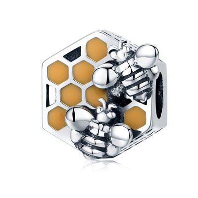 現貨Pandora 潘朵拉 925純銀手鏈配件蜜蜂蜂窩串飾diy大孔珠子個性散珠配飾風格明星同款熱銷