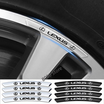 4 件/套 9 厘米合金汽車輪胎輪廓貼紙汽車輪框標誌徽章貼花適用於雷克薩斯 RX300 RX330 RX350 RX40