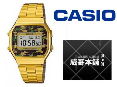 【威哥本舖】Casio台灣原廠公司貨 A168WEGC-3 全金迷彩電子錶 A168WEGC