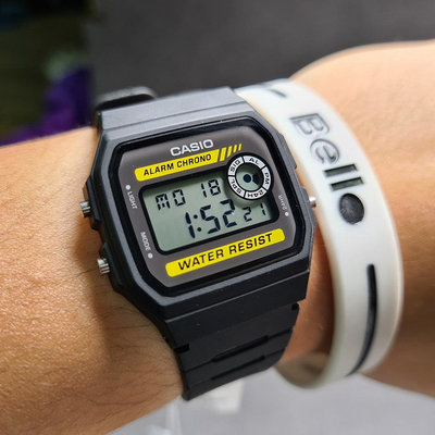 卡西歐手錶男士男士電子手錶男女通用 WR 94WA 9DG 塑料錶帶數字學生手錶