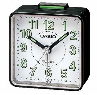 【神梭鐘錶】CASIO CLOCK 型號：TQ-140 小巧方便 臥室/寢室/旅行 鬧鐘四色款 黑白紅 方形