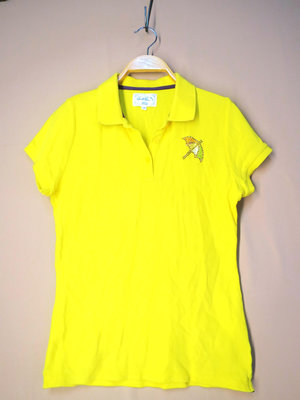＊︵四季熱賣.98起競標︵＊雨傘牌Arnold Palmer專櫃 黃色短袖網眼休閒POLO衫(38號)1134
