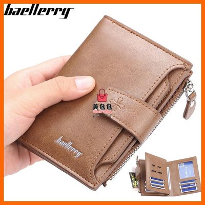 休閒 Baborry 優質男士錢包可折疊短錢包多卡插槽卡夾零錢包 錢包 皮夾