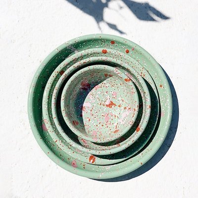 “正品”土耳其Bornn海風系列彩色搪瓷碗 創意手工琺瑯碗盆沙拉碗家用果盆