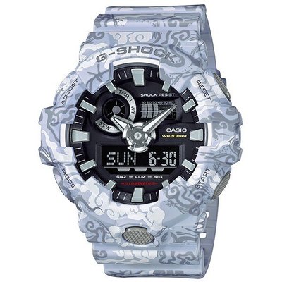 CASIO 卡西歐手錶 G-SHOCK GA-700CG-7A 35週年紀念款四神系列白虎 防水手錶 運動手錶 限量款