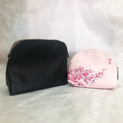 粉漾櫻花旅行組化妝包(大黑+小粉)2個包組合【天使愛美麗】 現貨