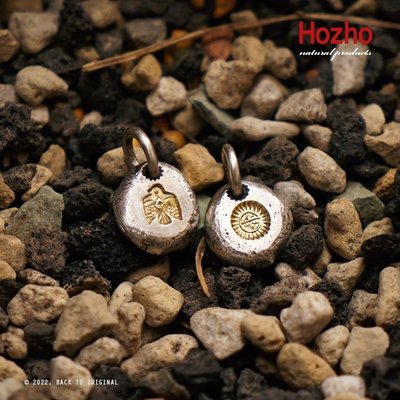 [BTO] 日本【Hozho】匠人手打 老品氛圍 太陽 雷鳥 鎏金小銀餅吊墜 銀飾