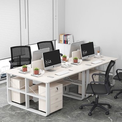 辦公桌椅組合簡約現代職員辦公桌工位辦公室多人位卡座簡易電腦桌~特價