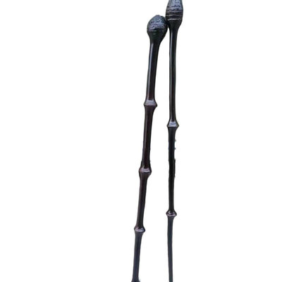 星星館 老人拐杖筇竹雕刻竹制品天然紫竹拐杖 徒步防滑手工竹制超登山杖aj