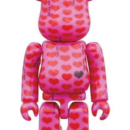 BEETLE BE@RBRICK PINK HEART HIDE 粉色愛心庫柏力克熊100% 400