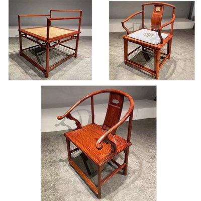 特賣-圍椅 椅子 木椅 紅木椅子刺猬紫檀安思遠圈椅花梨木南宮椅禪椅古典復刻紅木家具