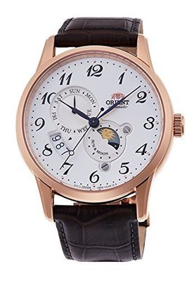 日本正版 Orient 東方 SUN&amp;MOON RA-AK0001S 機械錶 男錶 手錶 皮革錶帶 日本代購